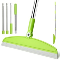 XXFLOWER Silicone Air Broom, Multifunction Broom with Long Handle, Gray Green