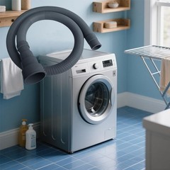 Gray Universal Washing Machine Drain Hose 4.9 Ft Flexible Extension Hose
