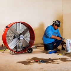 Maxx Air Bf36dd Red Barrel Air Circulator Fan, Mobile Mount, 36 In Blade Dia,