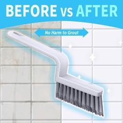 Lumkew Grout Cleaner Brush V Shape, Stiff Cleaning Brushes for White