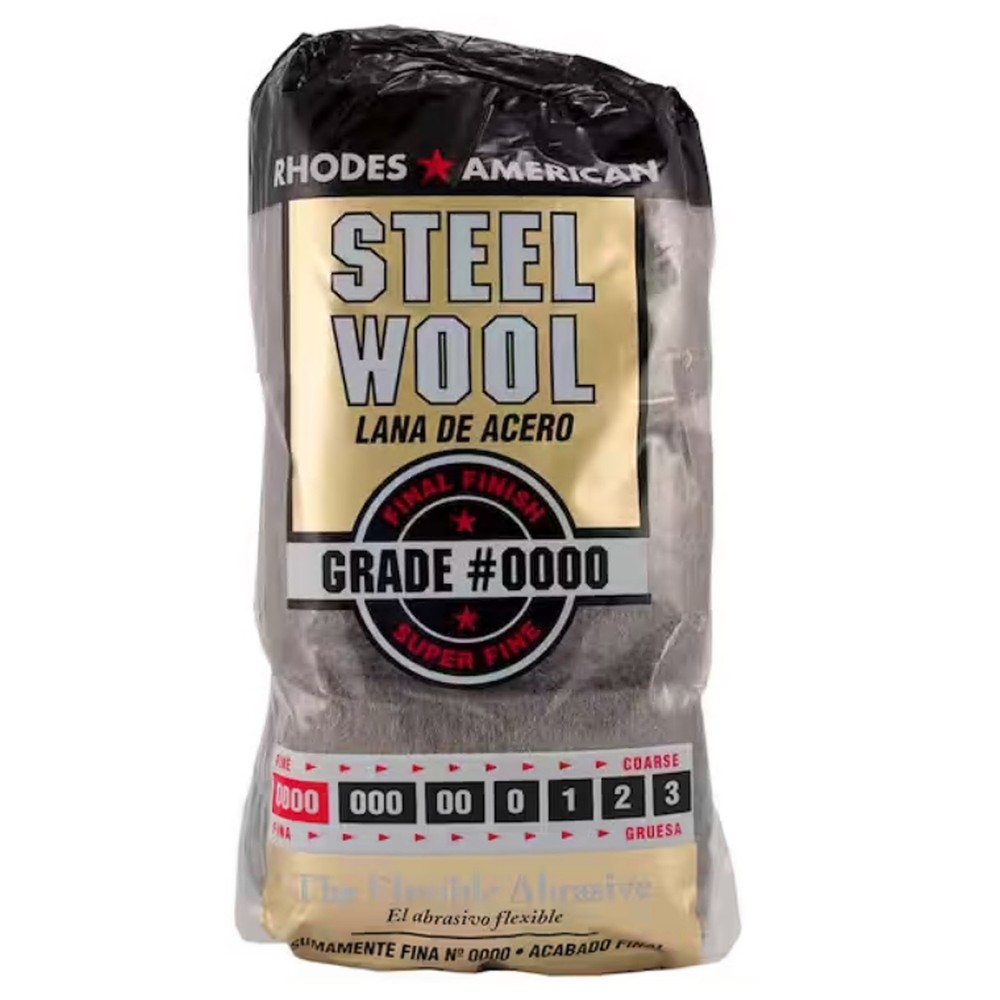 Steel Wool 0000 12 pad Fine Grade Rhodes, American Final Finish Super Fine