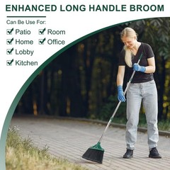 Broom Outdoor Indoor Commercial with 50 inches Long Black