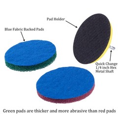 Kichwit 4 Inch Drill Power Brush Tile Scrubber 4 + 2 Inch, Multicolor