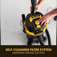 Vacmaster Professional 6 Gallon 4.5 Peak HP Wet/Dry Vacuum with Self-Cleaning Fi
