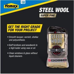 Homax Rhodes American #0000 Super Fine Grade Steel Wool – 12 Pads
