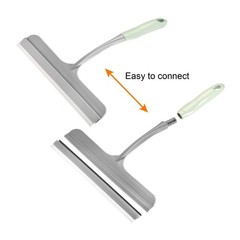 Shower Squeegee Glass Wiper with 2 Hooks 255mm Blue