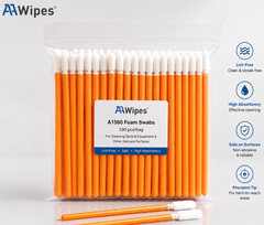 AAWipes Foam Cleaning Swab 6.3 in Long Spon 100 pcs, Round Head C5160C