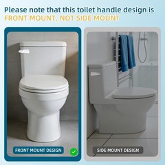 Hygie Rinse Universal Front Mount Metal Toilet Handle 1 Piece, Chrome