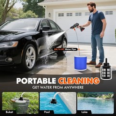 Electric High Pressure Water Spray Gun Cordless Car Washer Cleaner Tool Portable
