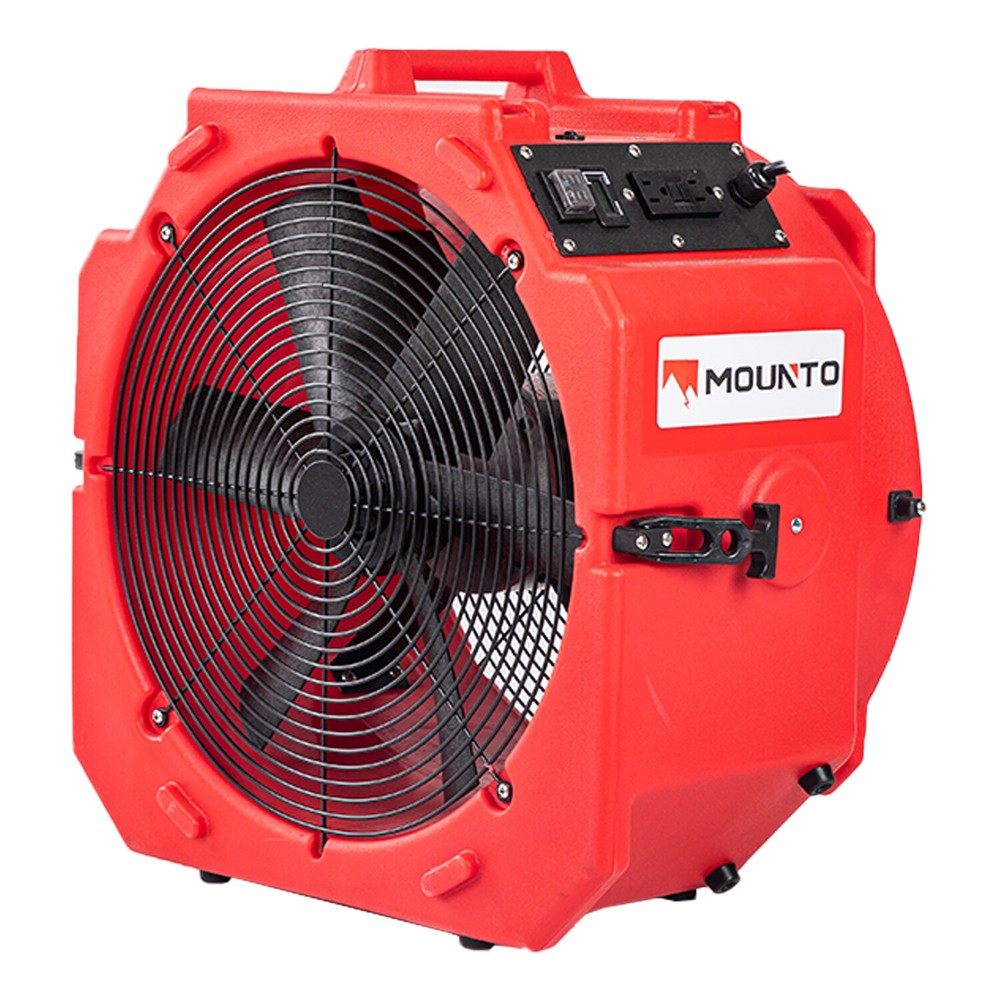 MOUNTO 2-Speed 1/4HP 4000cfm Axial Air Mover Blower Fan Roto-Molded (Red)