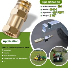 Boomless Spray Nozzle kit 1/2 inch FPT #20 Orifices 90° 180° Caps 5.9 GPM 40 PSI