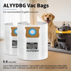 Universal 2-1/2″ Port 5-8 Gallon Vac Bags, ALYYDBG Type E 90661