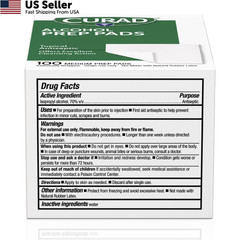 Curad Alcohol Prep Pads Medium Isopropyl Wipes Individually Wrapped 400 Count
