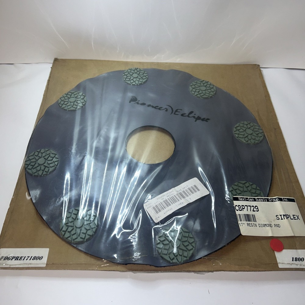 Pioneer Eclipse PDGPRE171800 17” Resin 1800 Grit Diamond Pad New￼