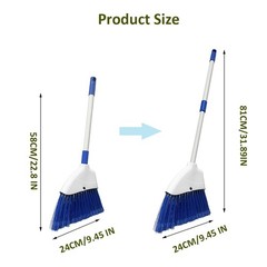 Small Broom – Indoor or Outdoor Portable with Adjustable Handle, White