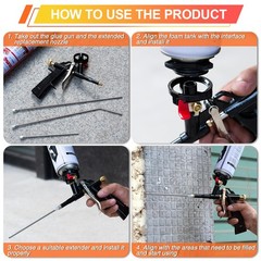 Professional Spray Foam Gun Extension Kit, 13.8 inch Stainless Steel…