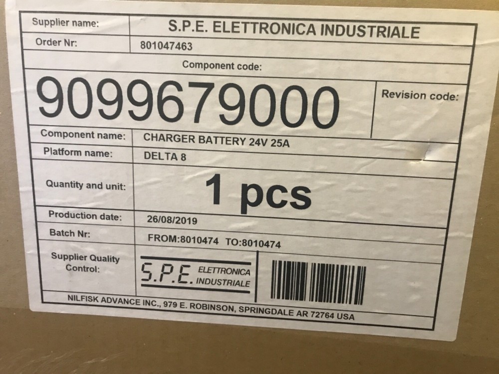 NEW Nilfisk Advance, Clarke, Viper OEM# 9099679000 – Charger battery 24v 25a