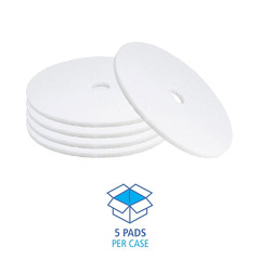 BWK4021WHI 21 In. Diameter Polishing Floor Pads – White (5/Carton)