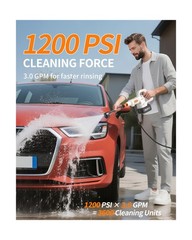 Cordless Portable Washer, 1200 PSI Battery Operated Washer with Brushless Mot…