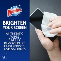 Windex Electronic Cleaning Wipes, Pre-Moistened 25 Count (Pack of 1), White
