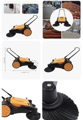 26″ Handpush Sweeper Industrial Walk-behind Floor Board Sweeping Cleaning Tool