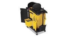 Rubbermaid RCP9T7200BK High-Capacity Cleaning Cart Black