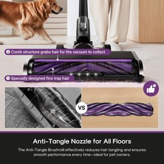 Eureka Cordless Stick Vacuum Cleaner ReactiSense 440, 60-Min NEC440BK, Black