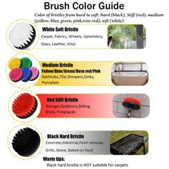 8 Pack Drill Brush Attachment Set, 1/4in Power Scrubber Brush+ Extend Yellow