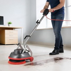 Uimoso Floor Scrubber Machine with Pads and Brushes for Cleaning and Polishing
