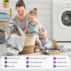Lavender Laundry Detergent Sheets Travel Eco-friendly 300 Loads Fisroa Clothes W