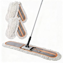 CLEANHOME 36″ Commercial Dust Mops for Floor Cleaning Heavy x 59″, Gray