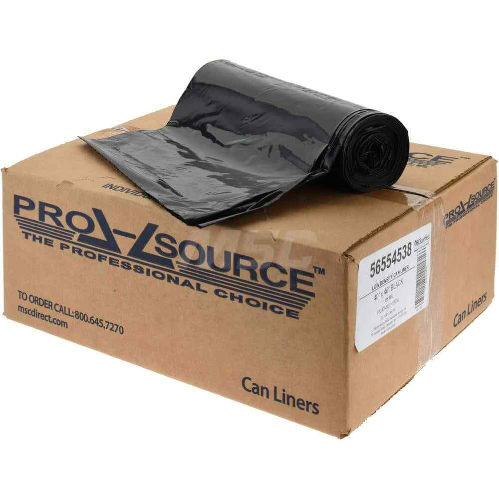 100 Count PRO-SOURCE 45 Gallon Extra Heavy-Duty Black Trash Bags, 40″ W x 46″ H