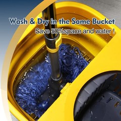 Yocada Commercial Mop Bucket with Wringer Portable Collapsible Plastic Yellow