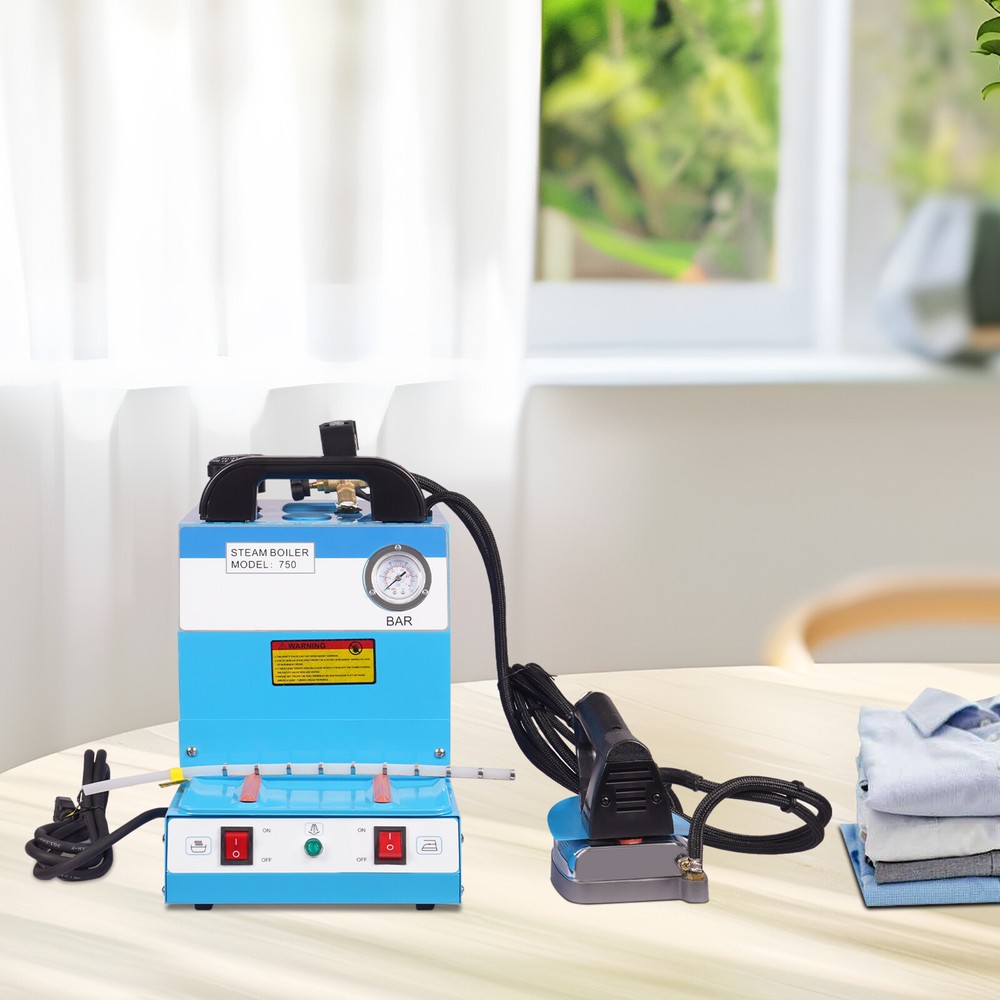 ST-750 Commercial Steam Iron Boiler 110V 1600W Countertop Blue