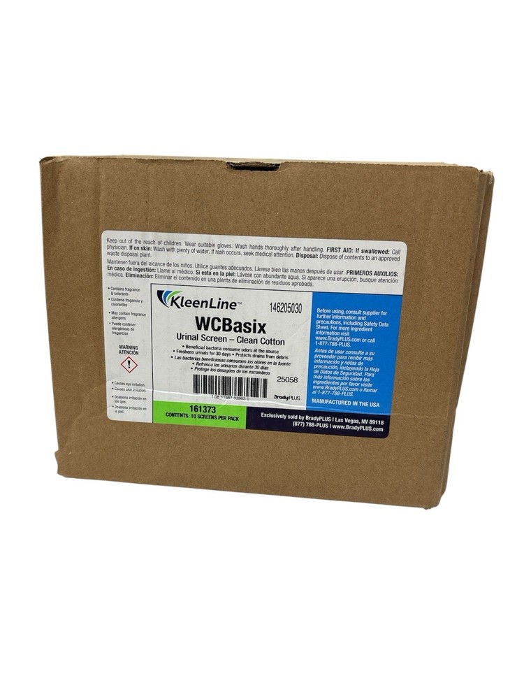 100 Pack KleenLine 161373 WCBasix Urinal Screens Clean Cotton Light Blue