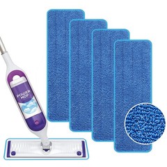 Yicotira Reusable Power Mop Refill Pads for 4 PACK(Blue), 4 Pack (Blue)