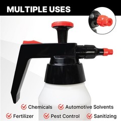 KOTA 1 L Adjustable Hand Pump Pressure Sprayer, Heavy-Duty Multipurpose White