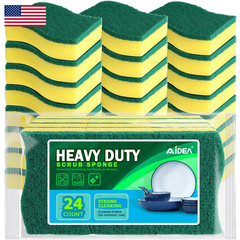 Aidea Sponges Kitchen 24 Pack Heavy Duty Dish Sponge Cleaning Dish Scrubber