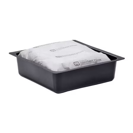 Pig Pan201 Absorbent Pillow In Pan, 12 Gal, Universal, Black/Gray