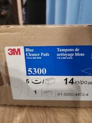 3M 5300 5 Pk 14 In Floor Pad Size 175 to 600 RPM Blue Scrubbing Pad