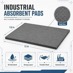 Hoolerry Oil Absorbent Pads 30 Pcs 9.8×13 | Dimpled Spill Mats for Garage/Home