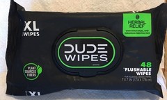 DUDE Wipes Flushable Wipes (1) Pack (48 XL Wipes) Herbal Relief Exp:01/2028