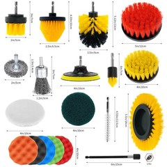 48 Pcs Drill Brush Attachments Set, Scrub Pads & Sponge & Colorful