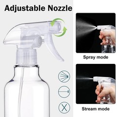 Hethyo 3 Pack Plastic Spray Bottles Empty Bottle 10oz/300ml Heavy clear