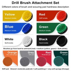 48 Pcs Drill Brush Attachments Set, Scrub Pads & Sponge & Colorful