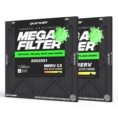 PuroAir MegaFilter – 20x20x1 Air Filter MERV 13 Activated CarbonTech Defense …