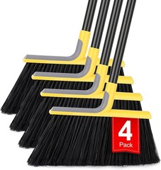 4 Packs Heavy-Duty Outdoor Brooms, Equipped with 58 Inch Long Handle
