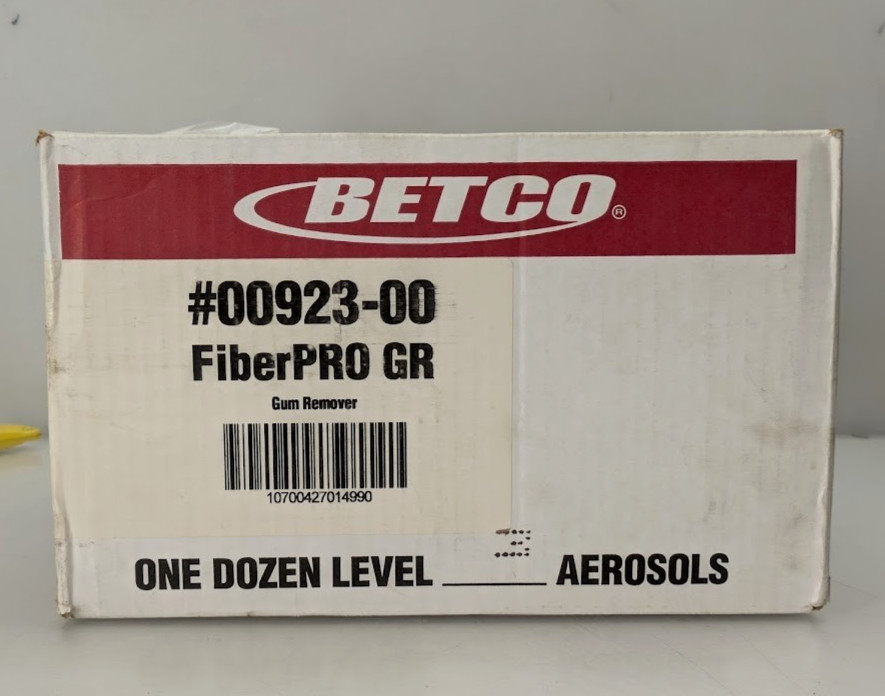 BETCO FiberPRO GR Gum Remover 6.5 Oz Aerosol Cans with Extension Tube- Lot of 12