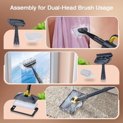 ScrubWiz Steam Mop with Detachable Handheld Cleaner, 10-in-1 Multi Gray