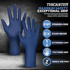 SAS Safety 6604-20 Thickster Powder Free Exam Grade Disposable Latex 14 Mil G…